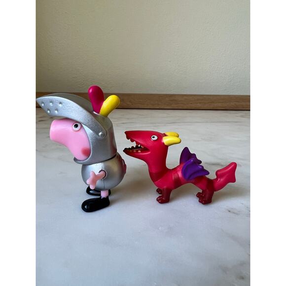 Peppa Pig Little Places Castle Fort George Set Knight Dragon Complete Set - Picture 11 of 12